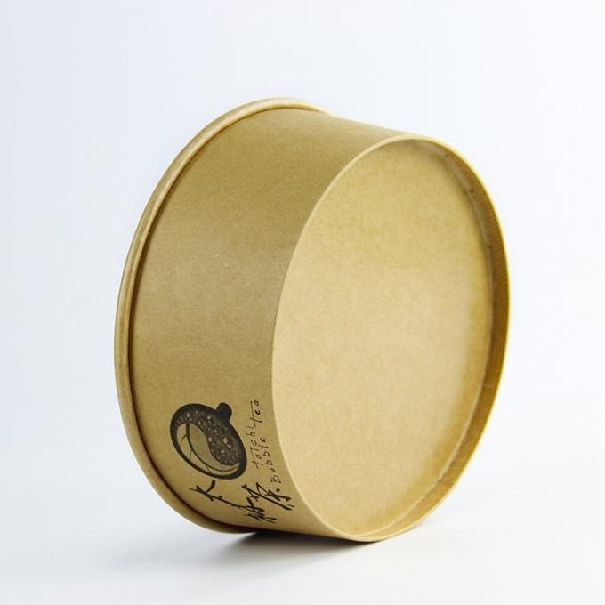 1300ml Kraftpapier Salat-Papier-Schüssel Winkels des Leistungshebels biologisch abbaubare mit Plastikdeckel 1