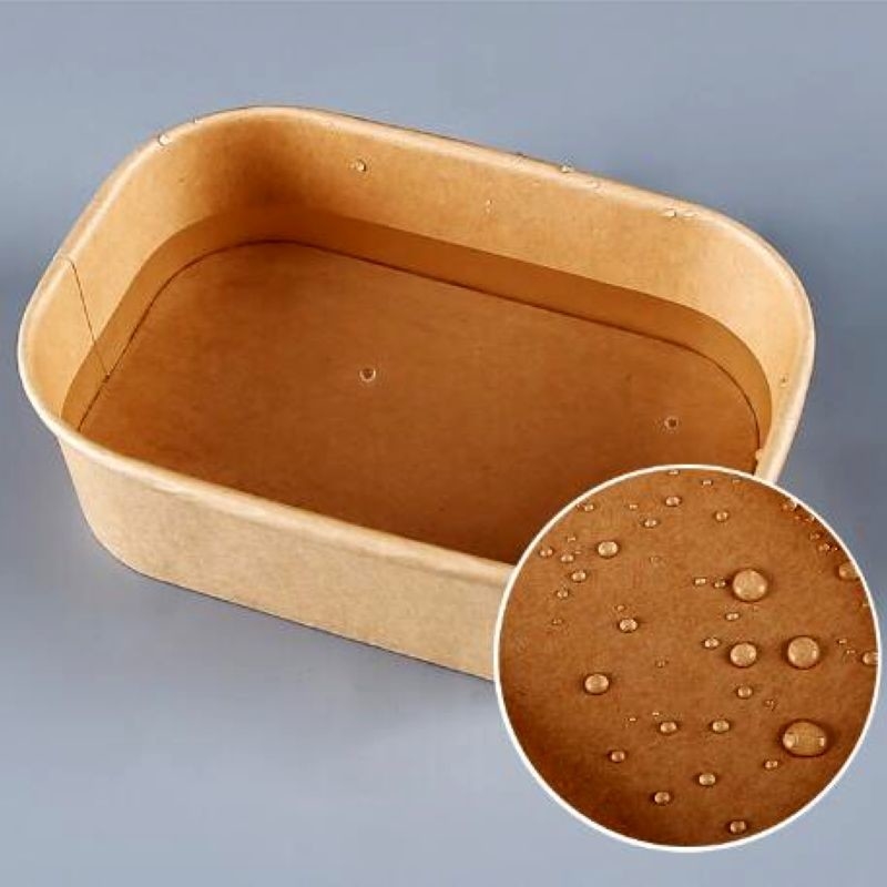 50pc Lecksicherheit Rechteck Papier Mitnahmebox Öko-freundlich 32 Oz Kapazität (persönlich angepasstes Logo)