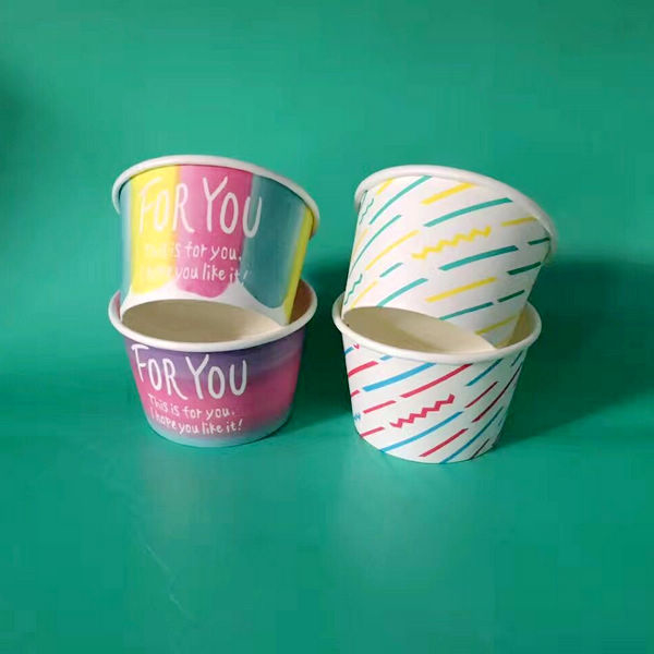 100 Lids Per Pack Ice Cream Paper Cup With Lid Customized Logo for Business Needs