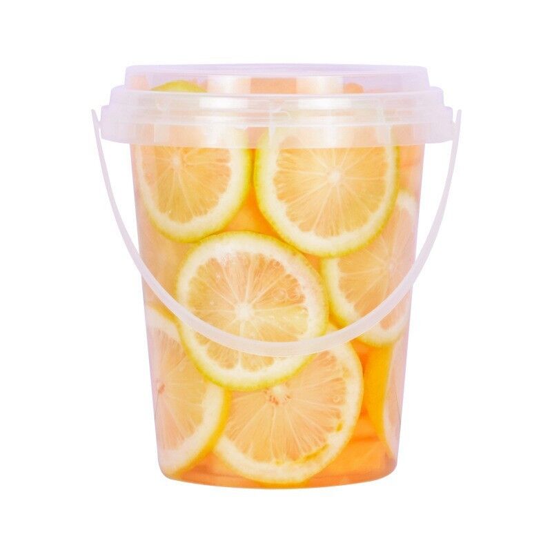 1000ML Giant Fruit Tea Bucket Cup - Disposable Handheld Snack & Drink Container, Large Capacity Boba Milk Tea Tub with Handle