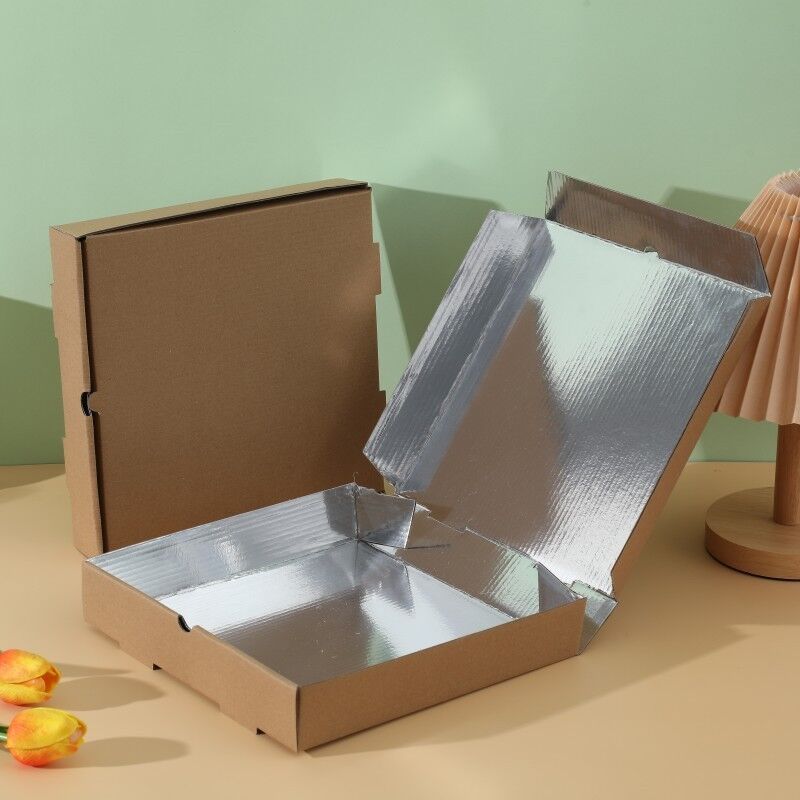 Pizza-Boxen 7-, 8-, 9-, 10- und 12-Zoll-Einsatz-Kraft-Pizza-Verpackungskisten, Aluminiumfolie-Pizza-Auslieferungsbehälter