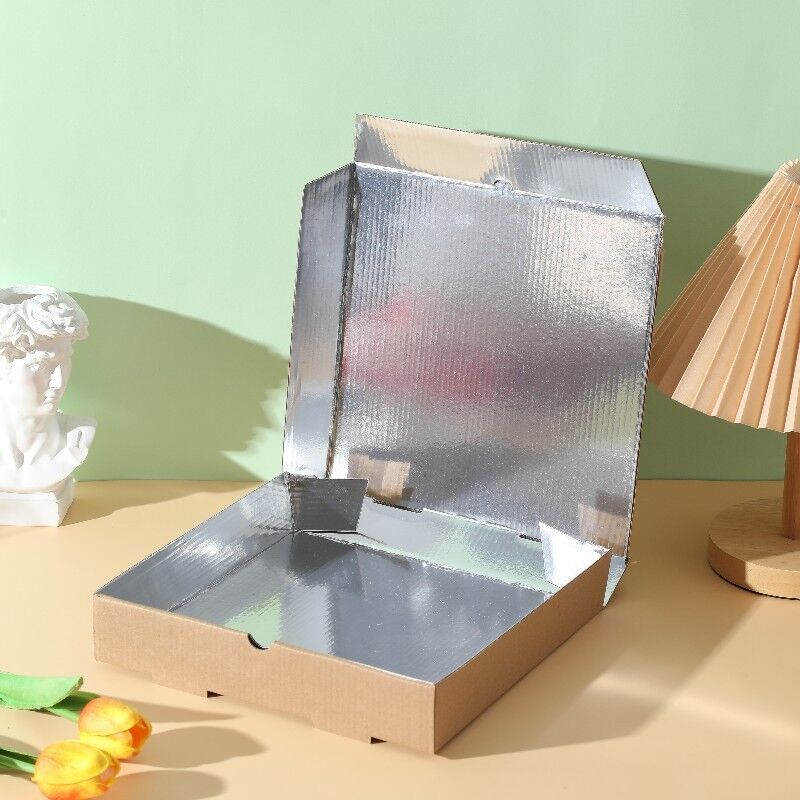 Pizza-Boxen 7-, 8-, 9-, 10- und 12-Zoll-Einsatz-Kraft-Pizza-Verpackungskisten, Aluminiumfolie-Pizza-Auslieferungsbehälter