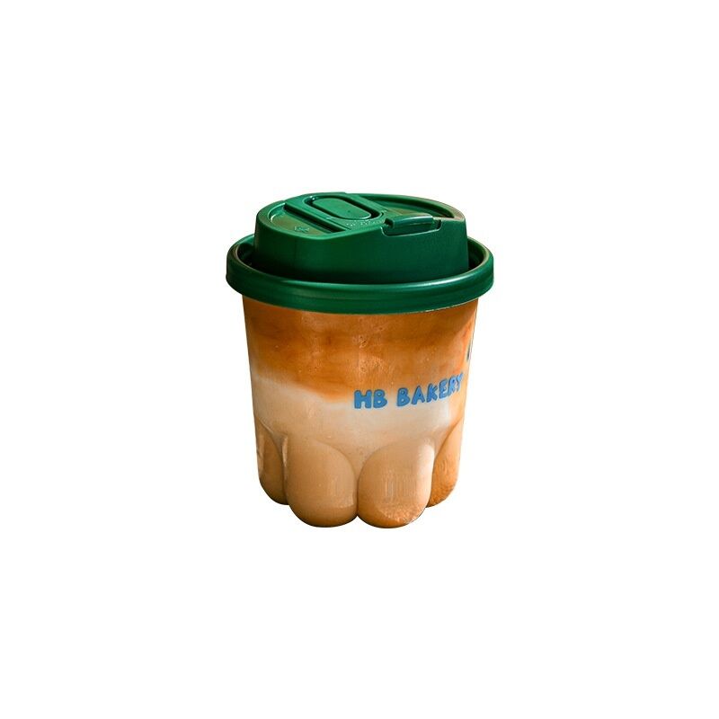 Süße und kreative Katzenklauen Tasse Einweg-Kaffeetasse mit Deckel Transparent High Beauty Kaltes Getränk Milch Tee Tasse