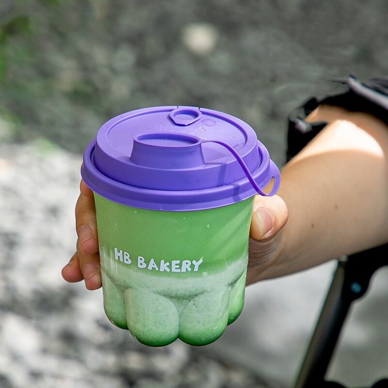 Süße und kreative Katzenklauen Tasse Einweg-Kaffeetasse mit Deckel Transparent High Beauty Kaltes Getränk Milch Tee Tasse