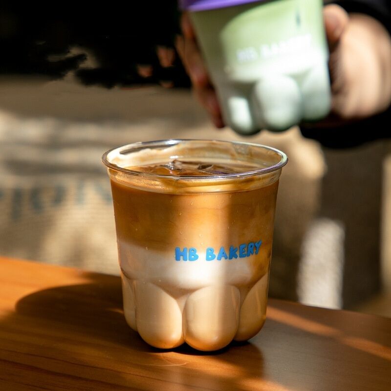 Süße und kreative Katzenklauen Tasse Einweg-Kaffeetasse mit Deckel Transparent High Beauty Kaltes Getränk Milch Tee Tasse