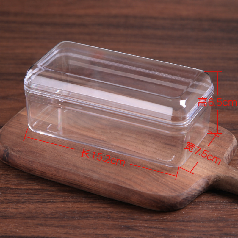 PS Disposable Plastic Box Tiramisu Packaging Boxes Clear 1mm Thick Dessert Containers 200,500g Capacity for Matcha Milk Foam